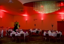 Installed stretch ceiling banquet hall