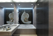 Stretch ceiling in bathroom