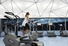 Luminous fitness center ceiling