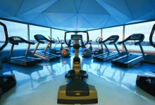 Gym with stretch ceiling