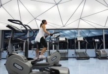 Luminous fitness center ceiling