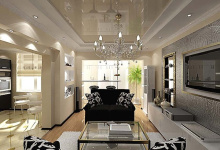 Stretch ceiling living room