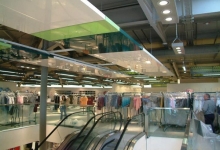 Shop with modular ceiling panel
