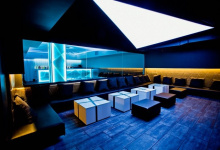 Installed stretch ceiling in nightclub