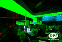 Translucent ceiling in nightclub