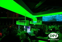 Translucent ceiling in nightclub
