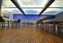 Printed ceiling in office