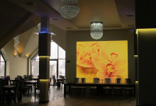 Printed wall in banquet hall