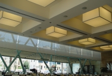 Light panels inside restaurant