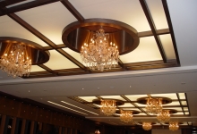 Stretch ceiling inside restaurant