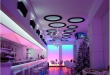 Restaurant with suspended ceiling