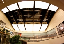 Translucent panels in shopping mall