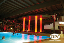 Installed stretch ceiling in wellness center