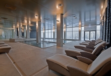 High gloss ceiling in spa center