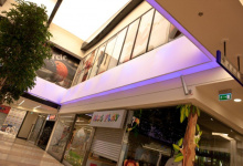 Installed backlit wall