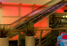 Shopping center backlit wall