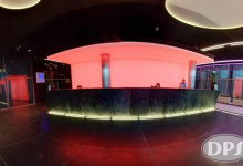 Nightclub with backlit wall