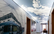 Hall with ceiling print