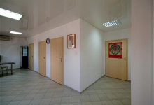 Basement with suspended ceiling