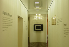 Installed suspended ceiling in office