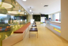 Office with suspended ceiling